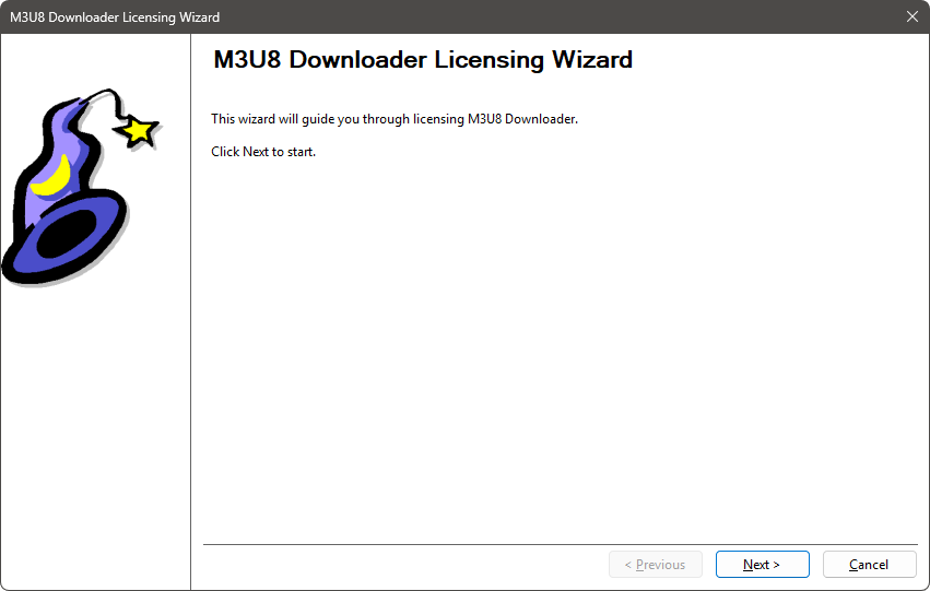 Licensing Wizard - Welcome Page