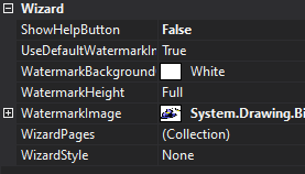 Visual Studio Wizard Form Editor Properties