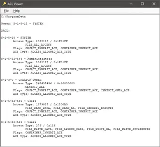 ACL Viewer Main Window