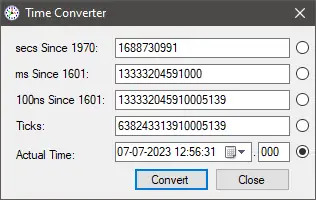 Time Converter Main Window